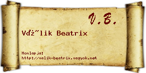 Válik Beatrix névjegykártya