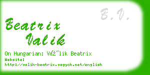 beatrix valik business card